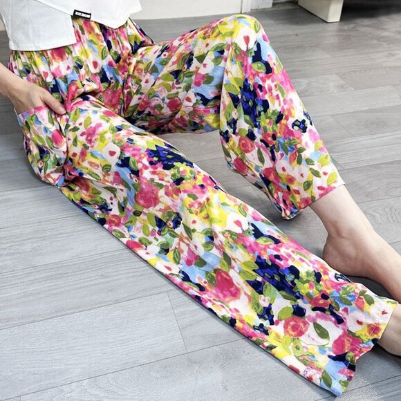 Pants - Bohemian style pants cotton and linen women's pants, one size